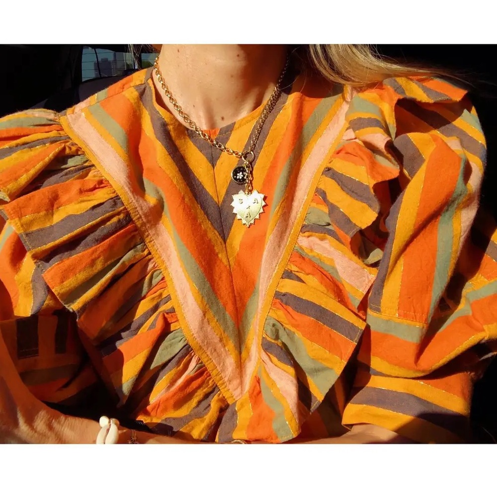 Ulla Johnson Rare Summer Stripe Gamma Blouse size 2